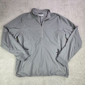 Hill City 1/4 Zip Jacket Gray Fleece Lined Men's Size‎  L Kangaroo Pocket